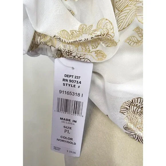 MSK Metallic Lantern-Sleeve Off-The-Shoulder Top Size PL Blouse Fancy Wedding - Picture 7 of 10